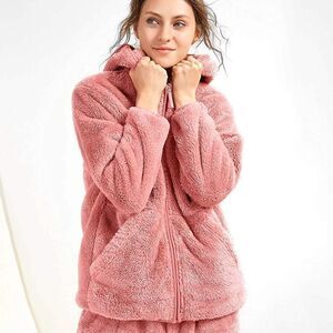 🚨 Femofit Cozy Hooded Velveteen Fleece Full Zip Jacket